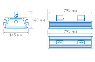 Размеры светильника OS-PROM-P-200(12d-L)