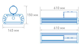 Размеры светильника OS-STREET-160 (12d-L)